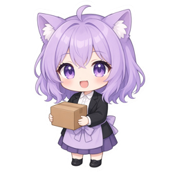 Furola mascot holding a package for fulfillment and shipping