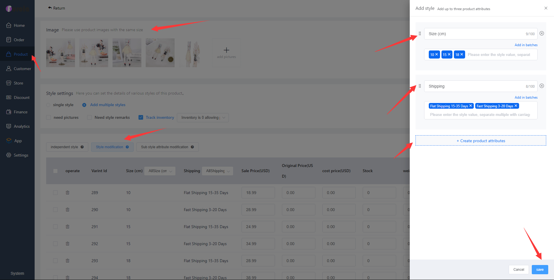 Upload Pictures and Sales Prices